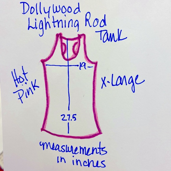 Dollywood Pigeon Forge TN Tank Top from the “Lightning Rod” Roller Coaster. X Lg - Picture 6 of 7